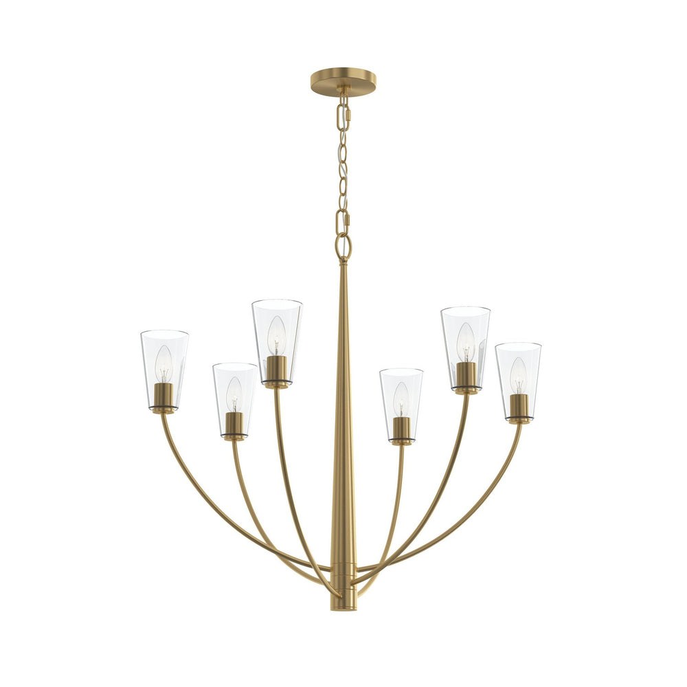 Progress Canada - Six Light Chandelier - Jheni - Brushed Gold- Union Lighting Luminaires Decor
