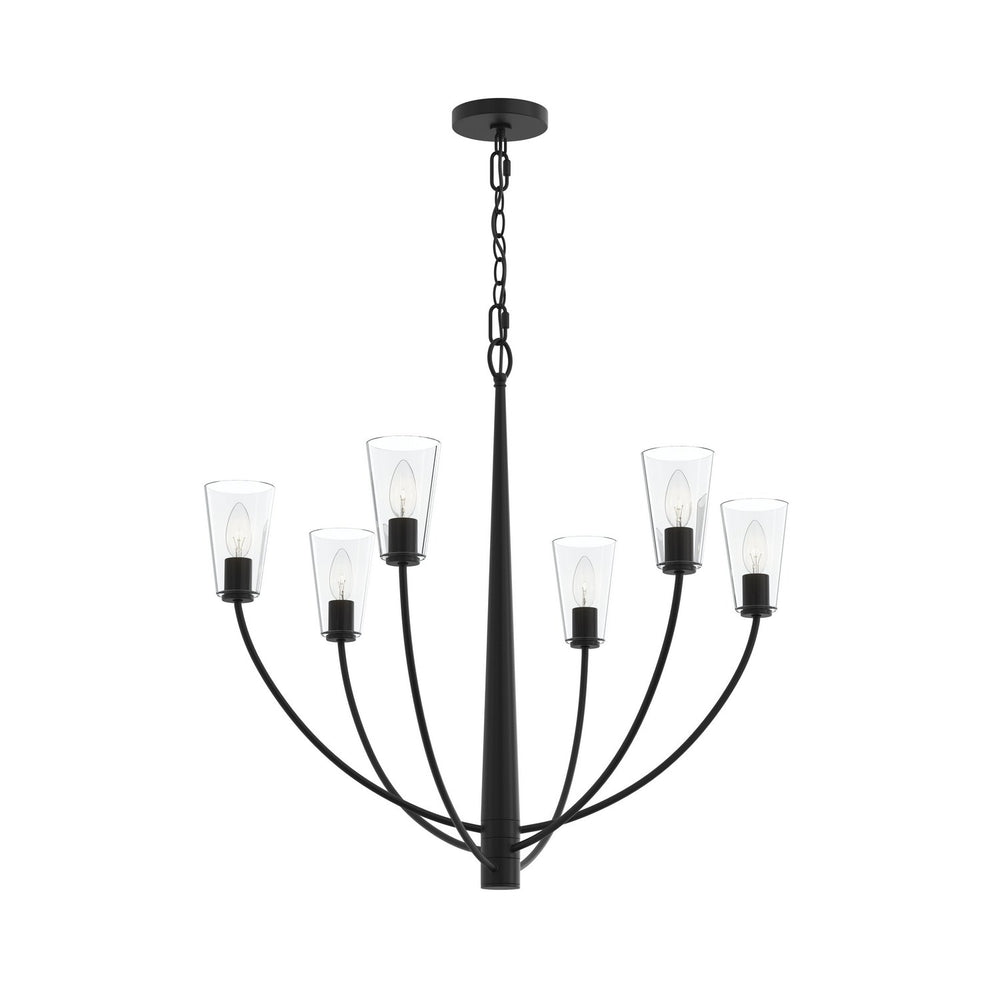 Progress Canada - Six Light Chandelier - Jheni - Matte Black- Union Lighting Luminaires Decor