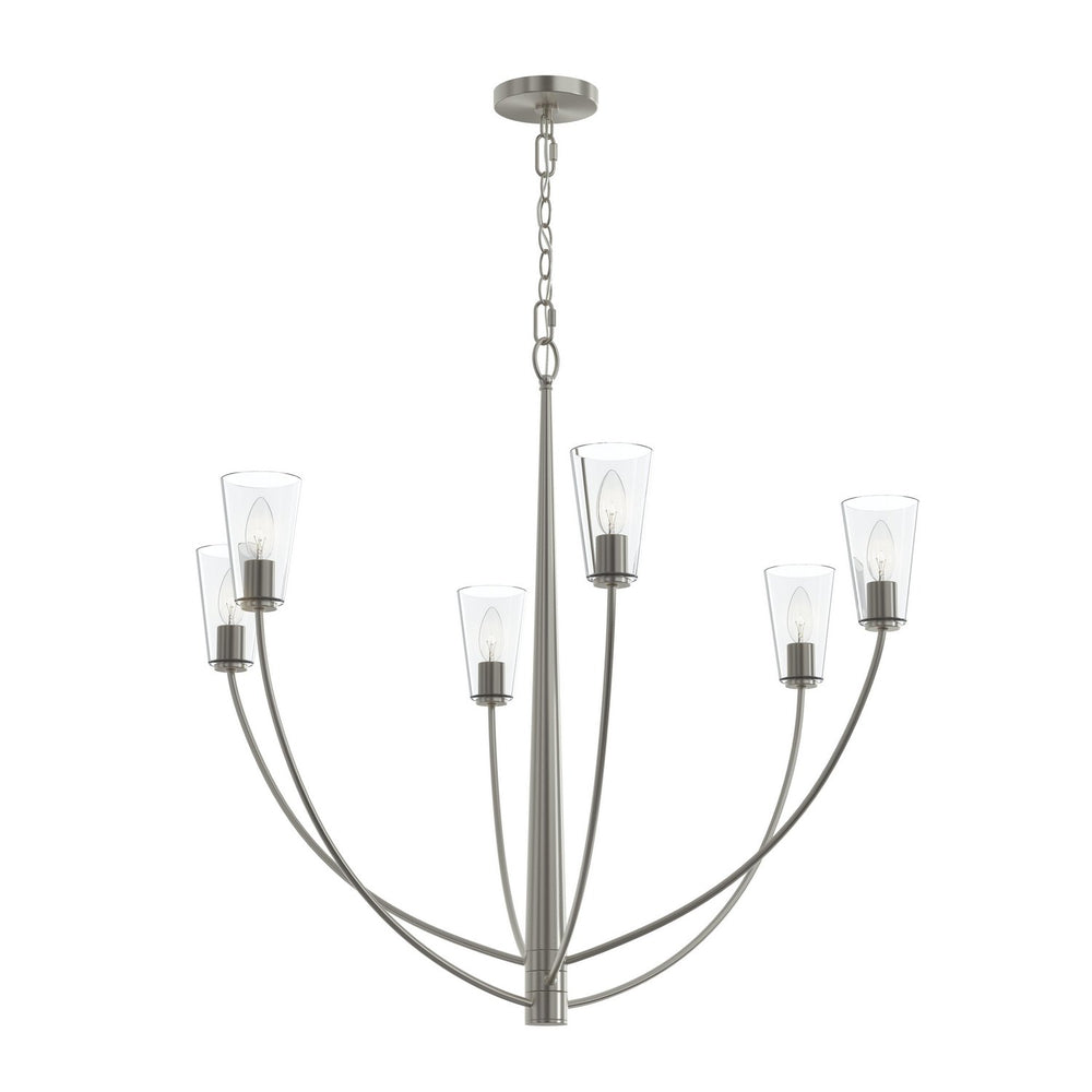 Progress Canada - Six Light Chandelier - Jheni - Brushed Nickel- Union Lighting Luminaires Decor