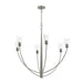 Progress Canada - Six Light Chandelier - Jheni - Brushed Nickel- Union Lighting Luminaires Decor
