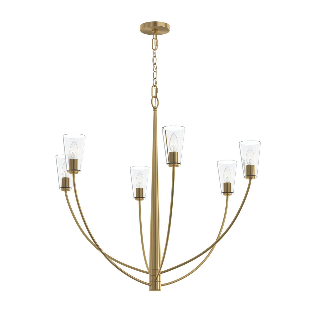 Progress Canada - Six Light Chandelier - Jheni - Brushed Gold- Union Lighting Luminaires Decor