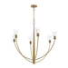 Progress Canada - Six Light Chandelier - Jheni - Brushed Gold- Union Lighting Luminaires Decor