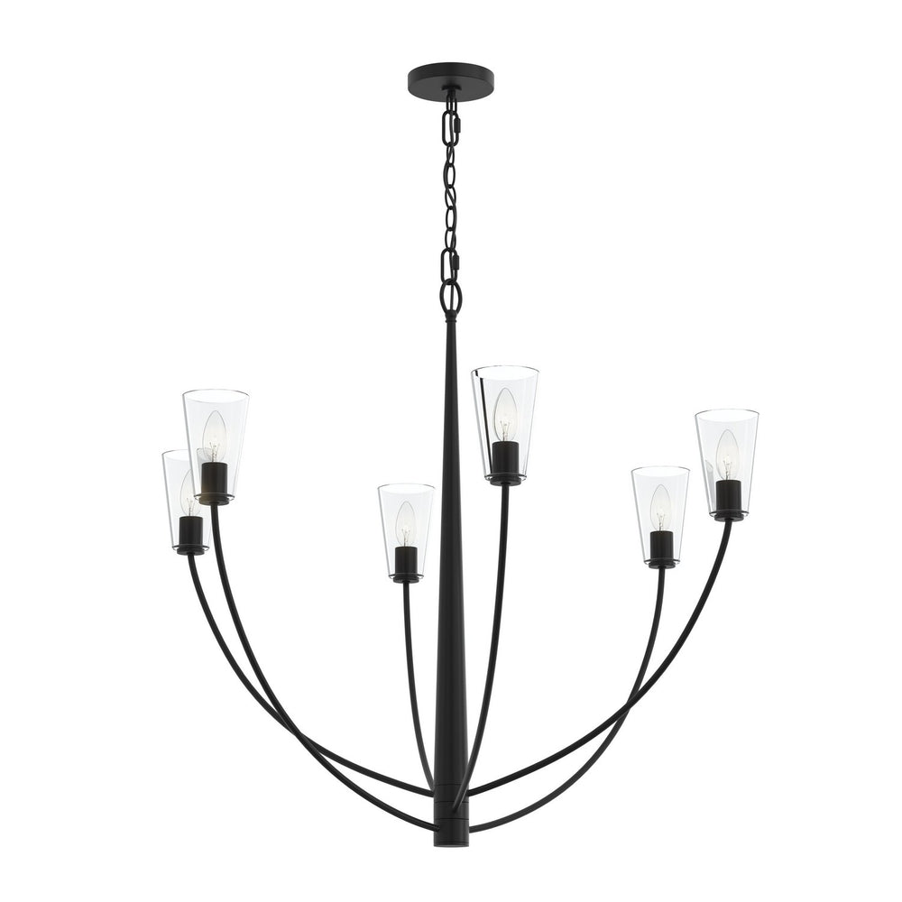 Progress Canada - Six Light Chandelier - Jheni - Matte Black- Union Lighting Luminaires Decor