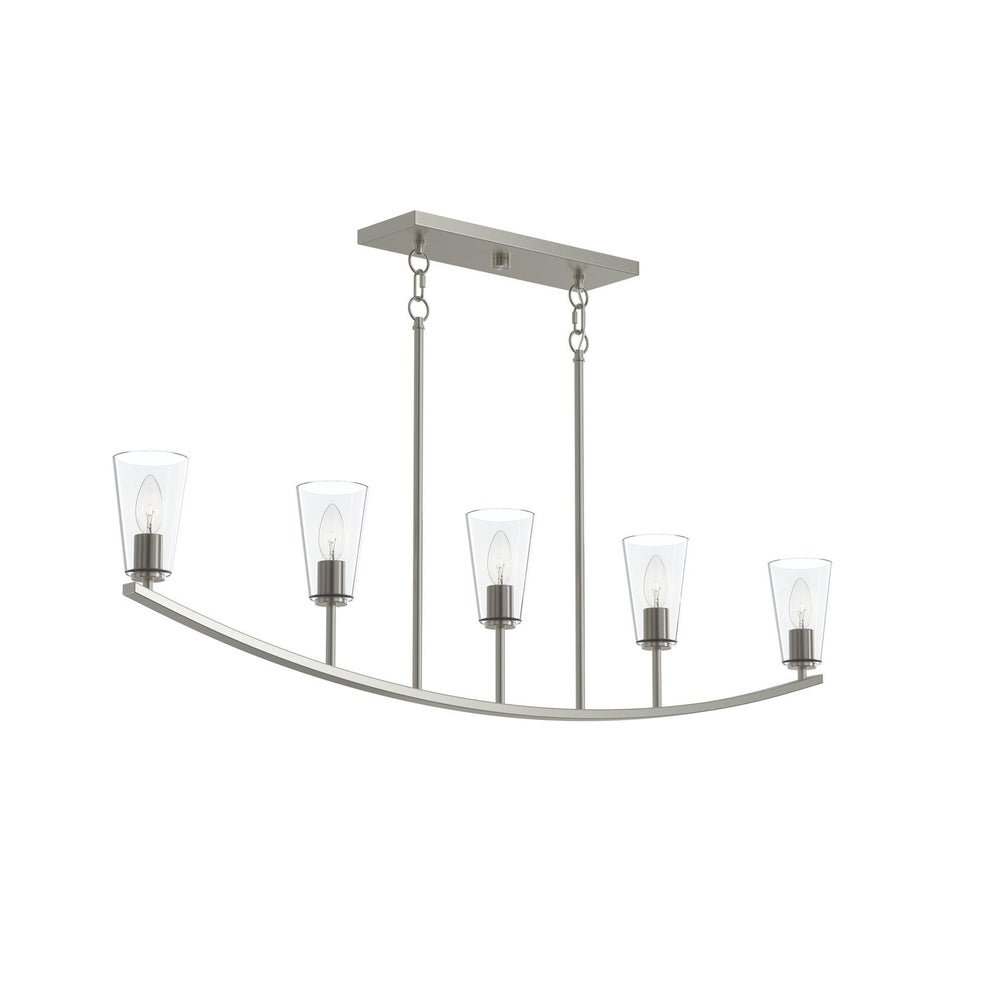 Progress Canada - Five Light Linear Chandelier - Jheni - Brushed Nickel- Union Lighting Luminaires Decor