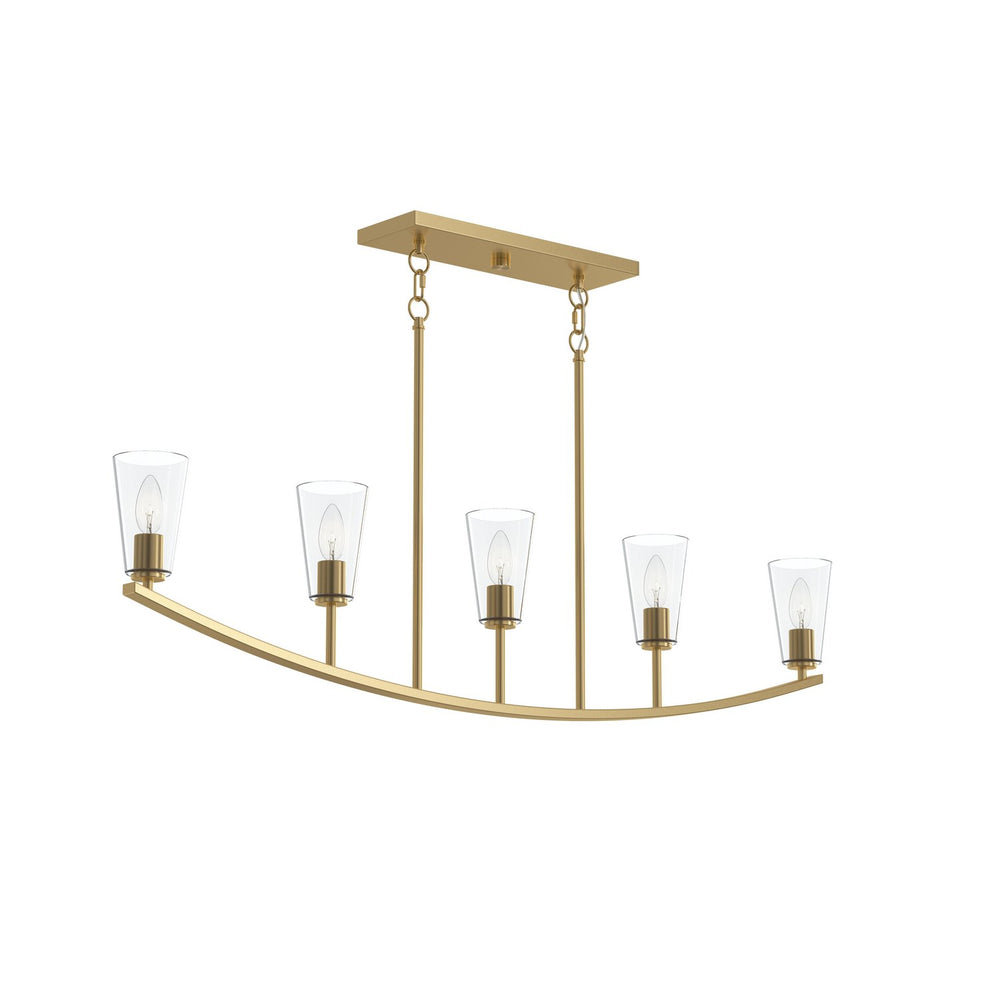 Progress Canada - Five Light Linear Chandelier - Jheni - Brushed Gold- Union Lighting Luminaires Decor
