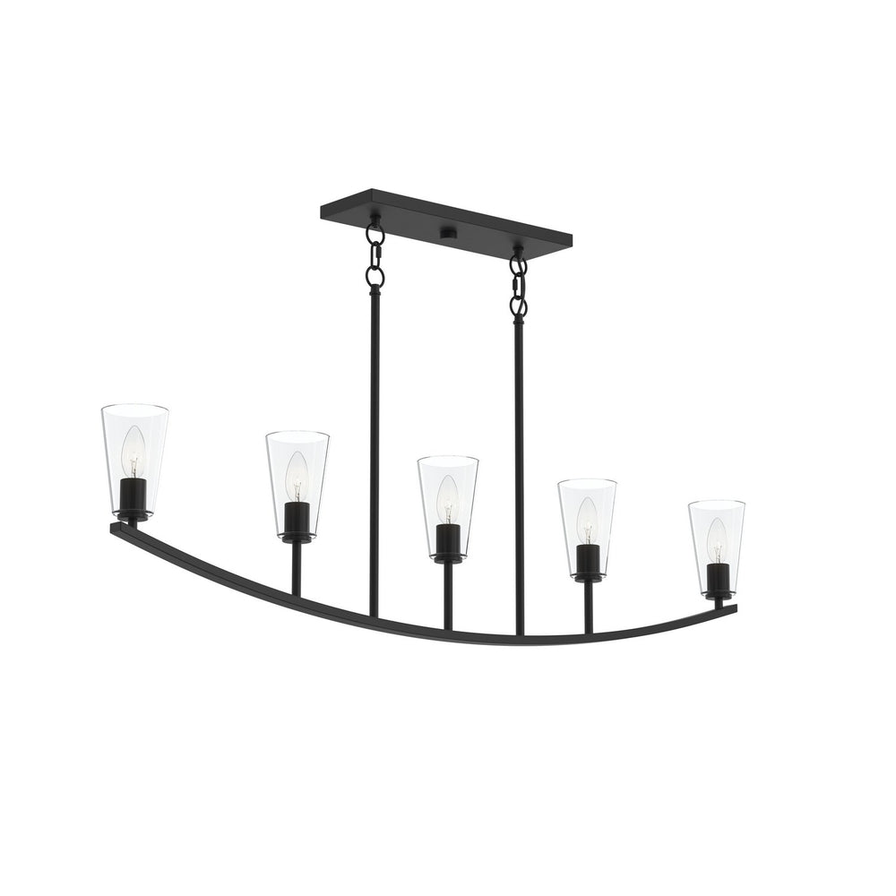 Progress Canada - Five Light Linear Chandelier - Jheni - Matte Black- Union Lighting Luminaires Decor