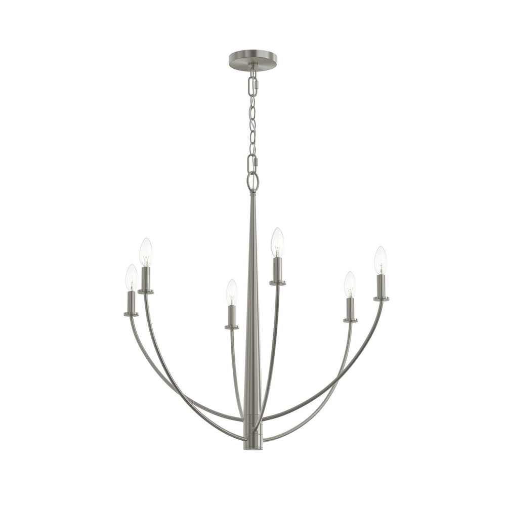 Progress Canada - Six Light Chandelier - Jheni - Brushed Nickel- Union Lighting Luminaires Decor