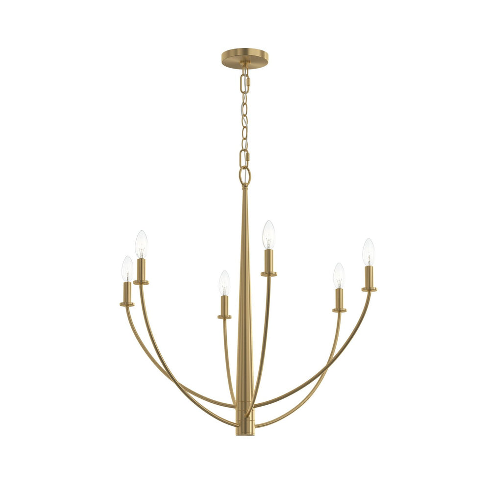 Progress Canada - Six Light Chandelier - Jheni - Brushed Gold- Union Lighting Luminaires Decor