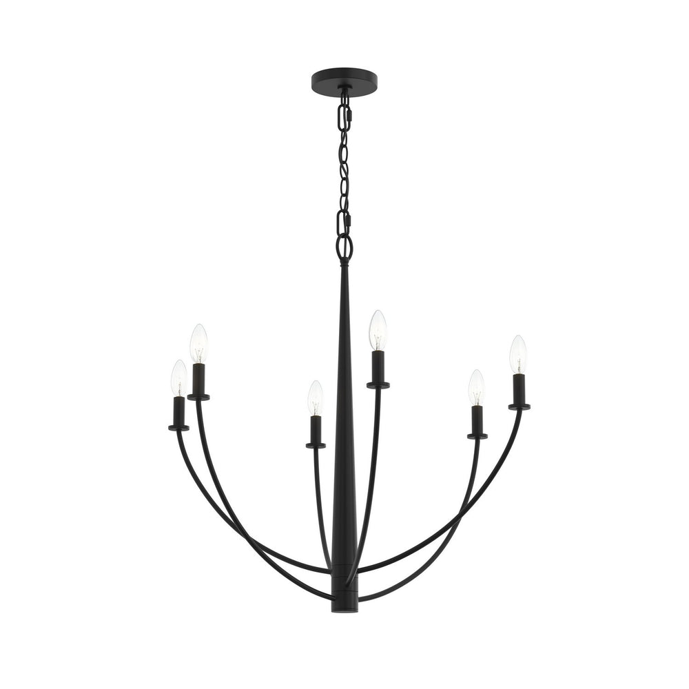 Progress Canada - Six Light Chandelier - Jheni - Matte Black- Union Lighting Luminaires Decor