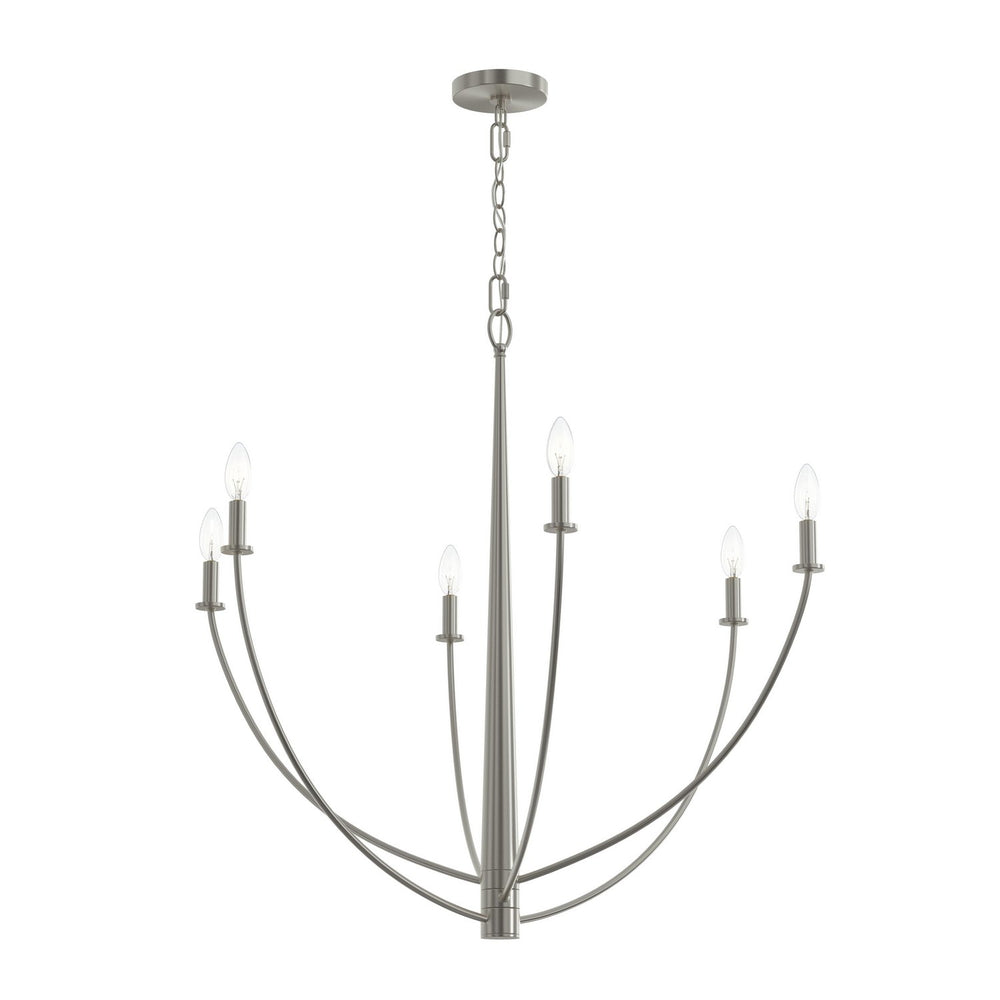 Progress Canada - Six Light Chandelier - Jheni - Brushed Nickel- Union Lighting Luminaires Decor