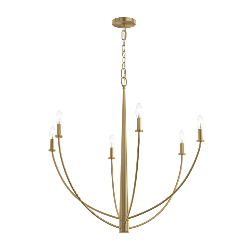 Progress Canada - Six Light Chandelier - Jheni - Brushed Gold- Union Lighting Luminaires Decor