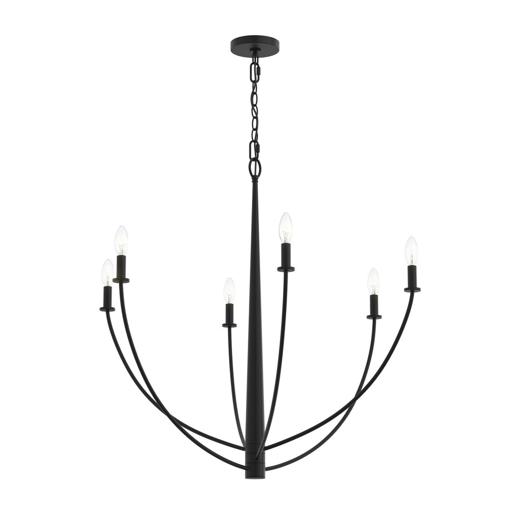 Progress Canada - Six Light Chandelier - Jheni - Matte Black- Union Lighting Luminaires Decor
