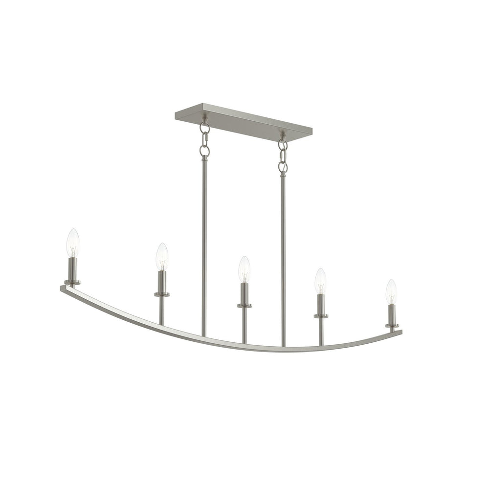 Progress Canada - Five Light Linear Chandelier - Jheni - Brushed Nickel- Union Lighting Luminaires Decor