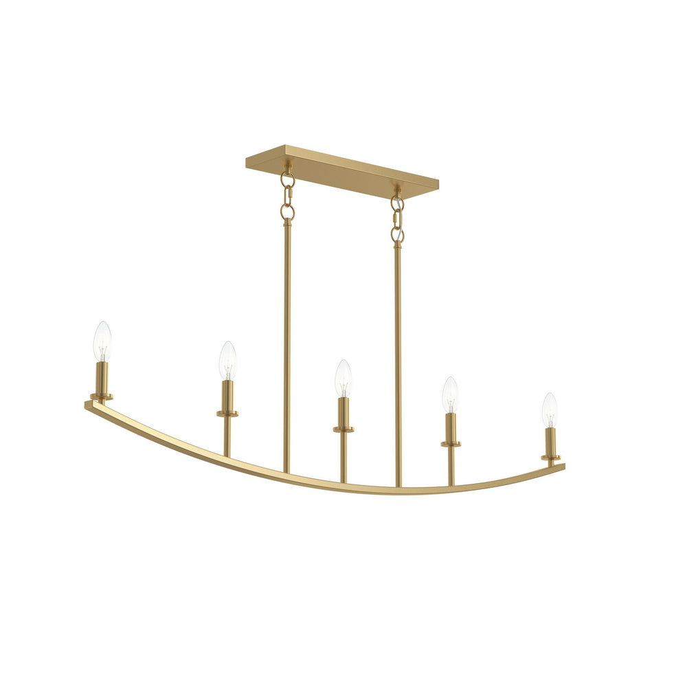 Progress Canada - Five Light Linear Chandelier - Jheni - Brushed Gold- Union Lighting Luminaires Decor