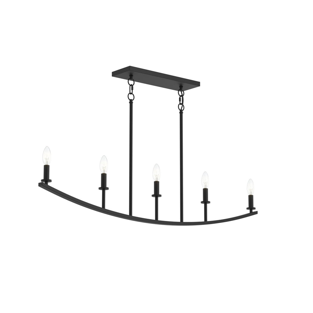 Progress Canada - Five Light Linear Chandelier - Jheni - Matte Black- Union Lighting Luminaires Decor