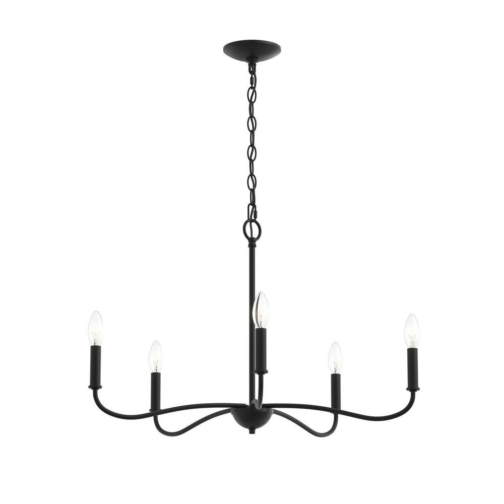 Progress Canada - Five Light Chandelier - Ilia - Matte Black- Union Lighting Luminaires Decor
