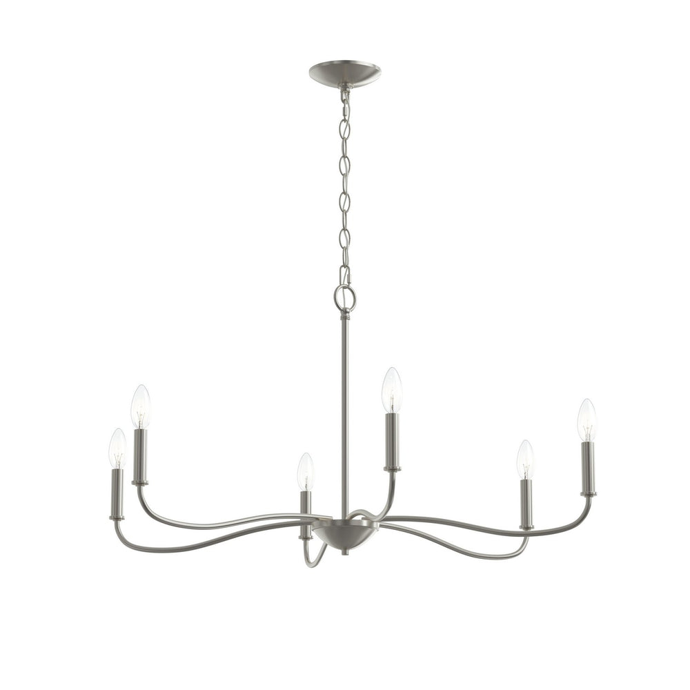 Progress Canada - Six Light Chandelier - Ilia - Brushed Nickel- Union Lighting Luminaires Decor
