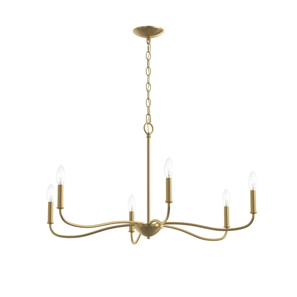 Progress Canada - Six Light Chandelier - Ilia - Brushed Gold- Union Lighting Luminaires Decor