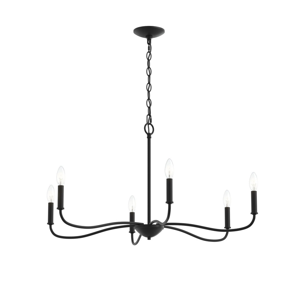 Progress Canada - Six Light Chandelier - Ilia - Matte Black- Union Lighting Luminaires Decor
