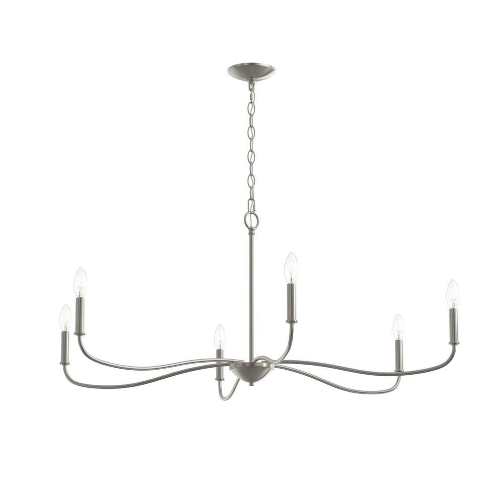Progress Canada - Six Light Chandelier - Ilia - Brushed Nickel- Union Lighting Luminaires Decor