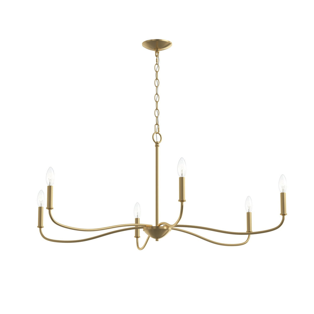 Progress Canada - Six Light Chandelier - Ilia - Brushed Gold- Union Lighting Luminaires Decor