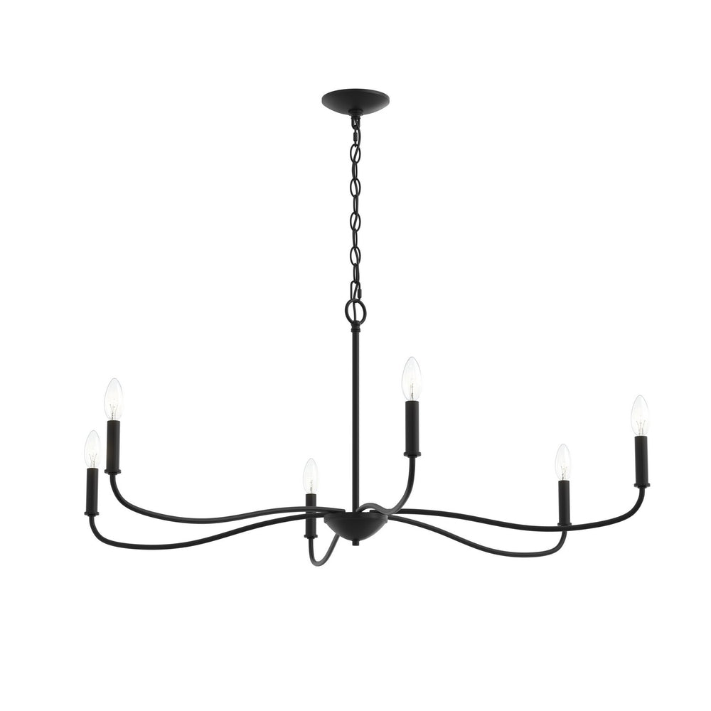 Progress Canada - Six Light Chandelier - Ilia - Matte Black- Union Lighting Luminaires Decor