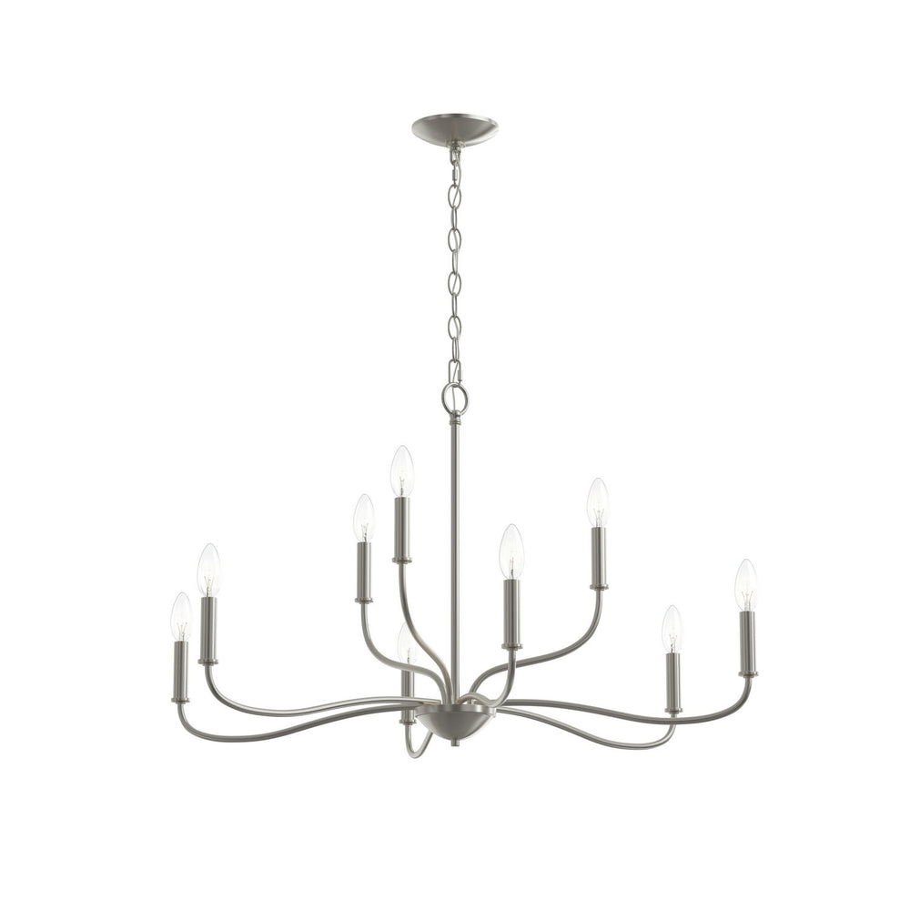 Progress Canada - Nine Light Chandelier - Ilia - Brushed Nickel- Union Lighting Luminaires Decor