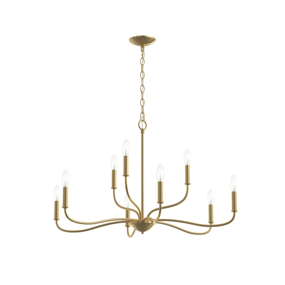 Progress Canada - Nine Light Chandelier - Ilia - Brushed Gold- Union Lighting Luminaires Decor