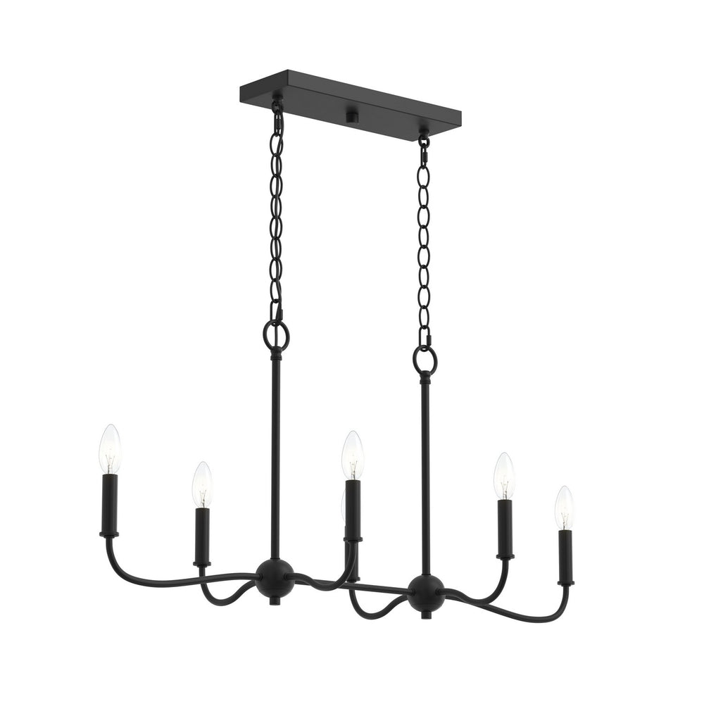 Progress Canada - Six Light Linear Chandelier - Ilia - Matte Black- Union Lighting Luminaires Decor