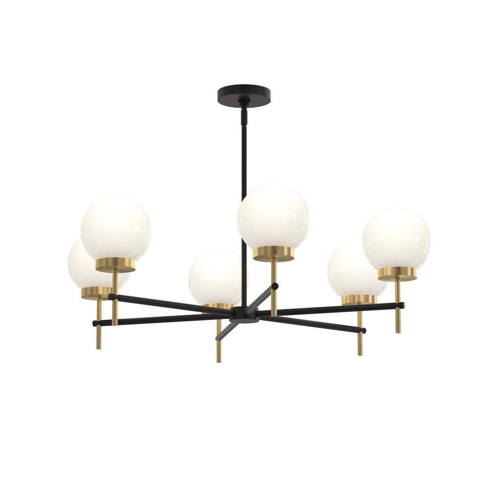 Progress Canada - Six Light Chandelier - Rigsby - Matte Black and Brushed Gold- Union Lighting Luminaires Decor