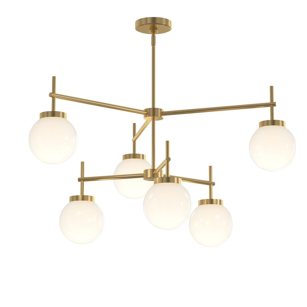 Progress Canada - Six Light Chandelier - Rigsby - Brushed Gold- Union Lighting Luminaires Decor