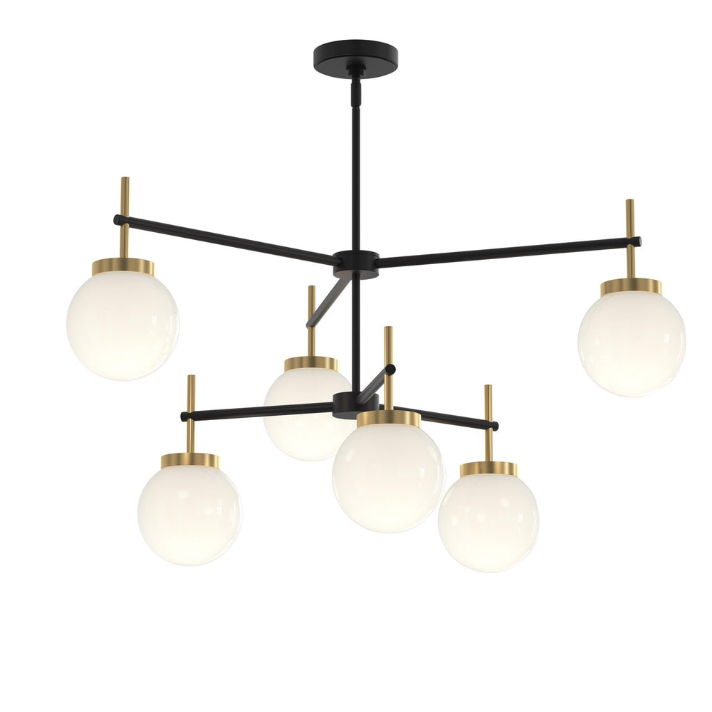 Progress Canada - Six Light Chandelier - Rigsby - Matte Black and Brushed Gold- Union Lighting Luminaires Decor
