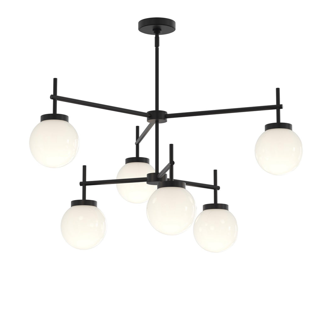 Progress Canada - Six Light Chandelier - Rigsby - Matte Black- Union Lighting Luminaires Decor