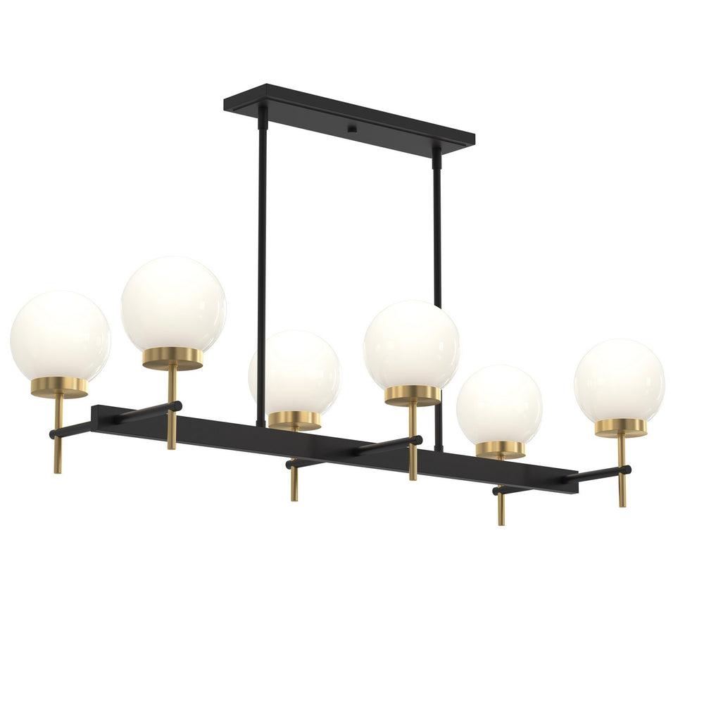 Progress Canada - Six Light Linear Chandelier - Rigsby - Matte Black and Brushed Gold- Union Lighting Luminaires Decor