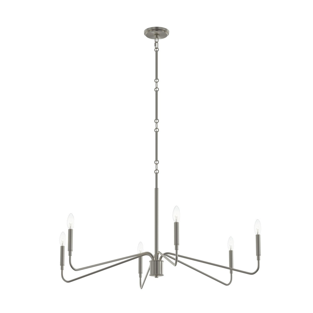 Progress Canada - Six Light Chandelier - Pilar - Brushed Nickel- Union Lighting Luminaires Decor