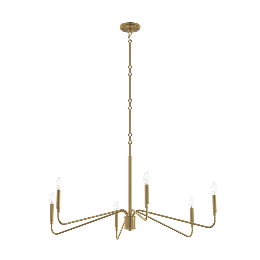 Progress Canada - Six Light Chandelier - Pilar - Brushed Gold- Union Lighting Luminaires Decor