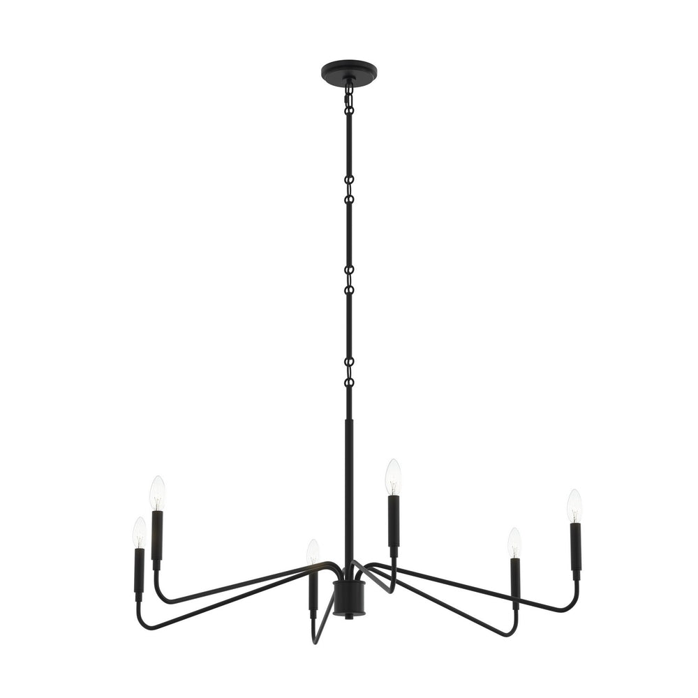 Progress Canada - Six Light Chandelier - Pilar - Matte Black- Union Lighting Luminaires Decor