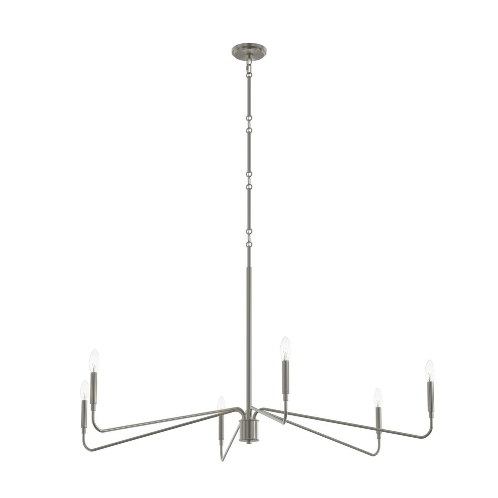 Progress Canada - Six Light Chandelier - Pilar - Brushed Nickel- Union Lighting Luminaires Decor