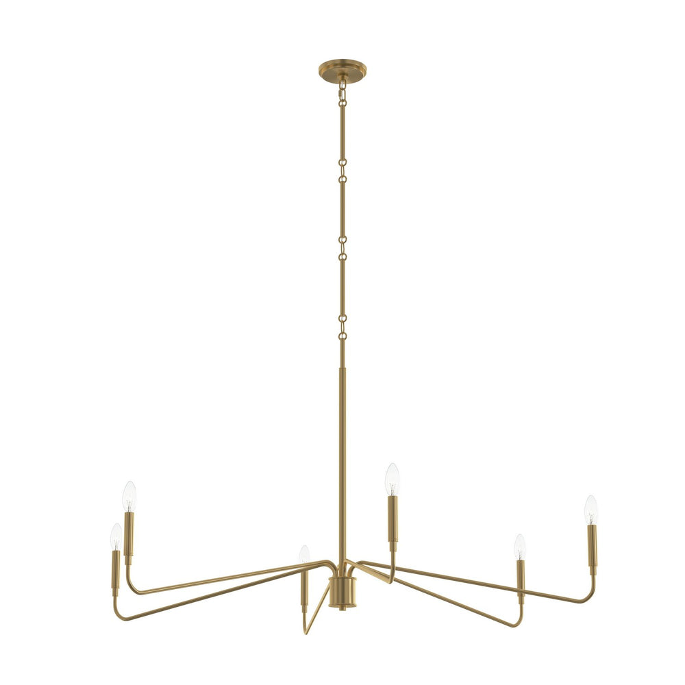 Progress Canada - Six Light Chandelier - Pilar - Brushed Gold- Union Lighting Luminaires Decor