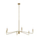 Progress Canada - Six Light Chandelier - Pilar - Brushed Gold- Union Lighting Luminaires Decor