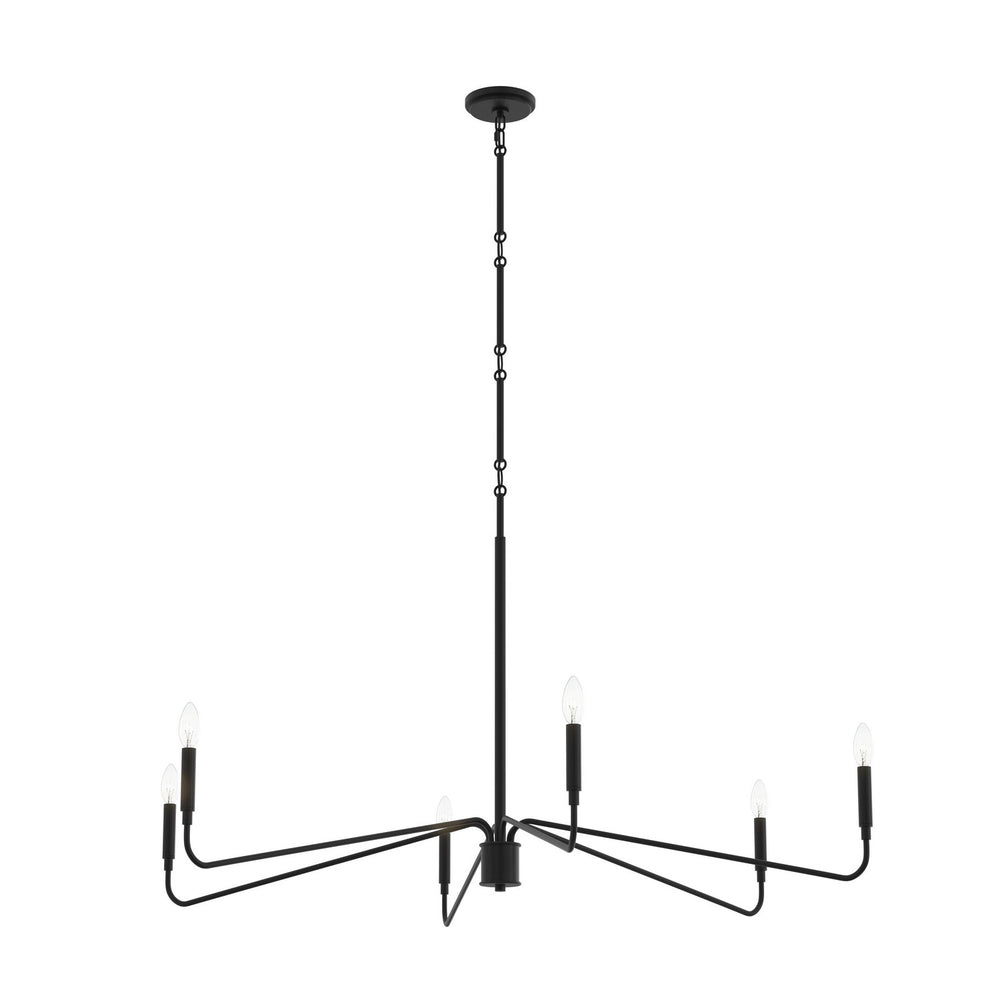 Progress Canada - Six Light Chandelier - Pilar - Matte Black- Union Lighting Luminaires Decor