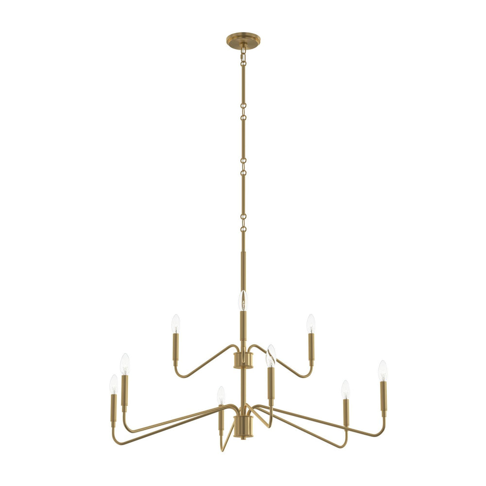 Progress Canada - Nine Light Chandelier - Pilar - Brushed Gold- Union Lighting Luminaires Decor