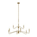 Progress Canada - Nine Light Chandelier - Pilar - Brushed Gold- Union Lighting Luminaires Decor