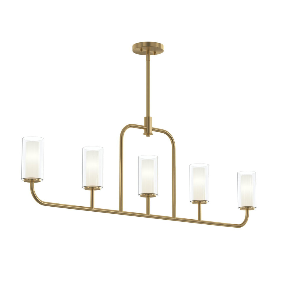 Progress Canada - Five Light Linear Chandelier - Mack - Brushed Gold- Union Lighting Luminaires Decor