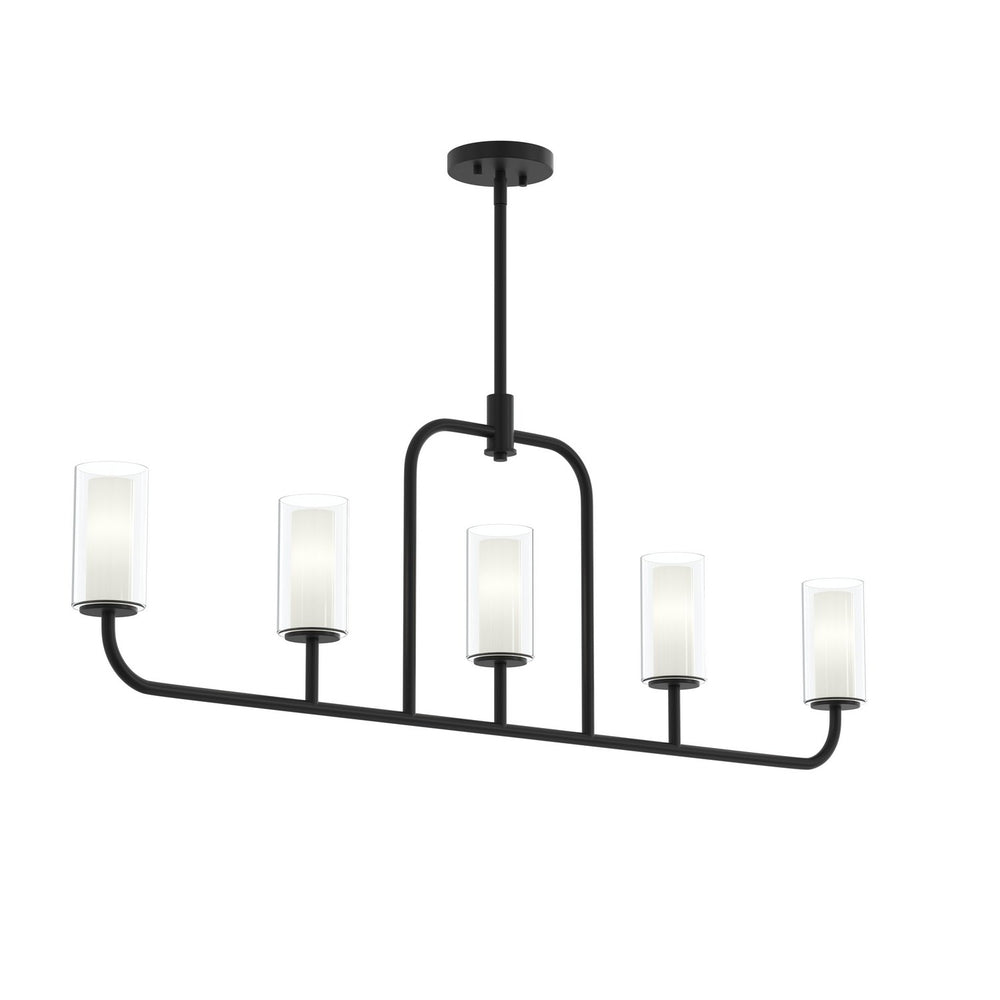 Progress Canada - Five Light Linear Chandelier - Mack - Matte Black- Union Lighting Luminaires Decor