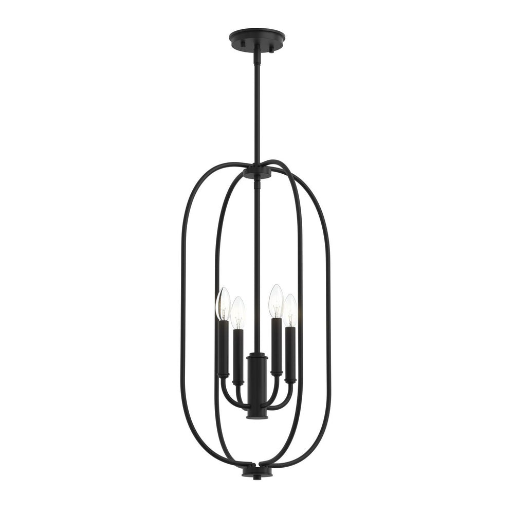 Progress Canada - Four Light Foyer Pendant - Reines - Matte Black- Union Lighting Luminaires Decor