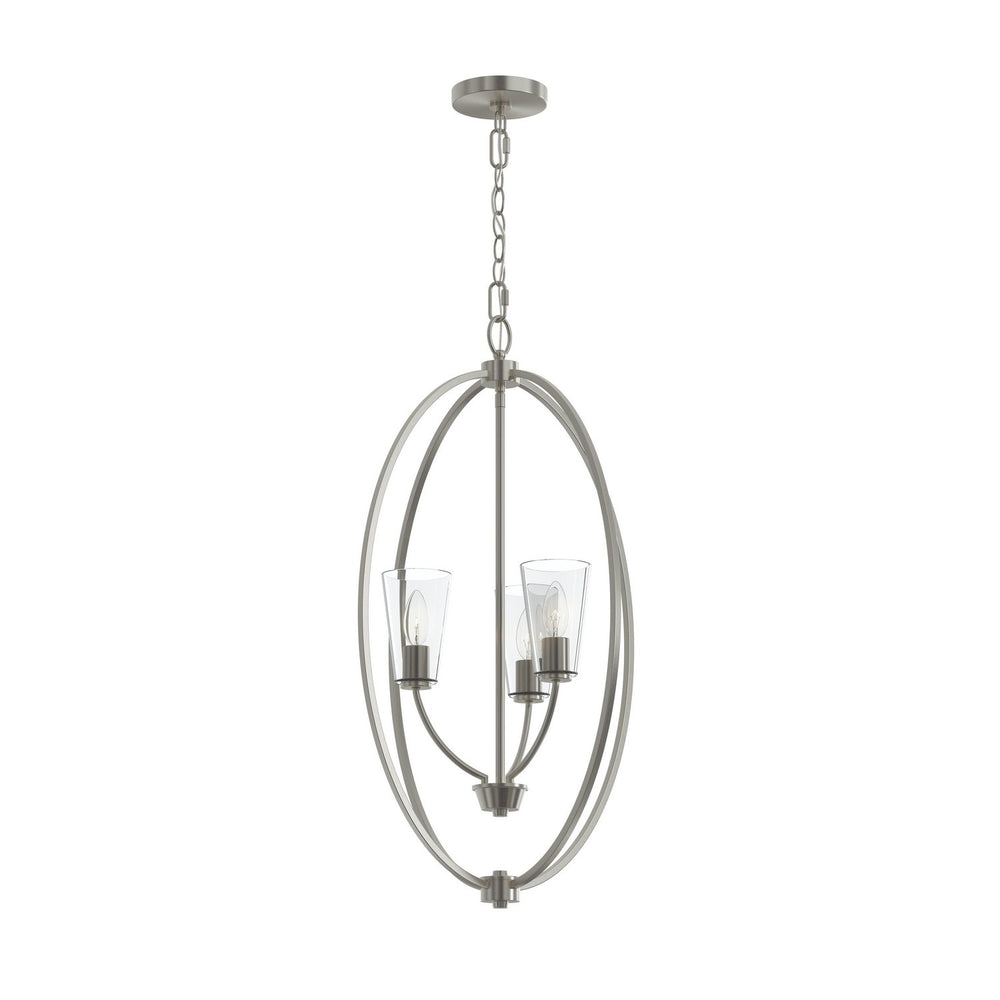 Progress Canada - Three Light Foyer Pendant - Jheni - Brushed Nickel- Union Lighting Luminaires Decor