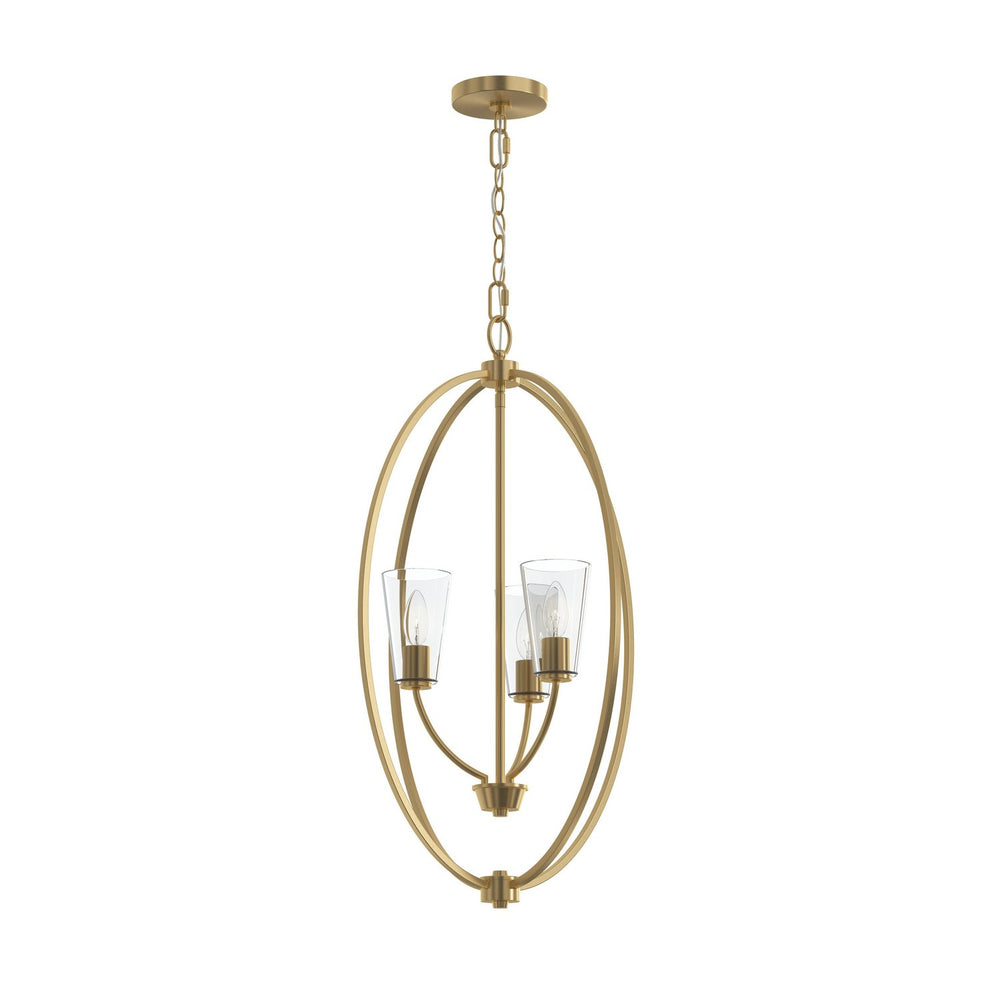 Progress Canada - Three Light Foyer Pendant - Jheni - Brushed Gold- Union Lighting Luminaires Decor