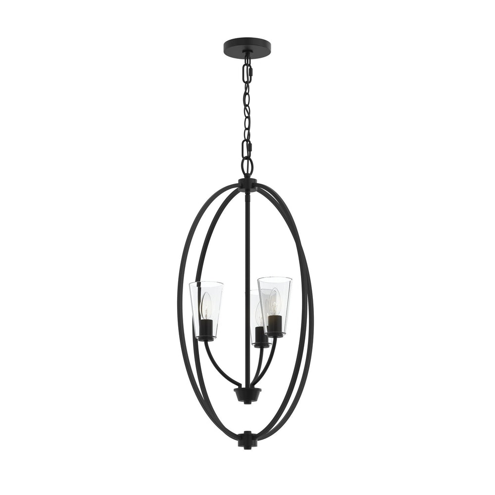 Progress Canada - Three Light Foyer Pendant - Jheni - Matte Black- Union Lighting Luminaires Decor