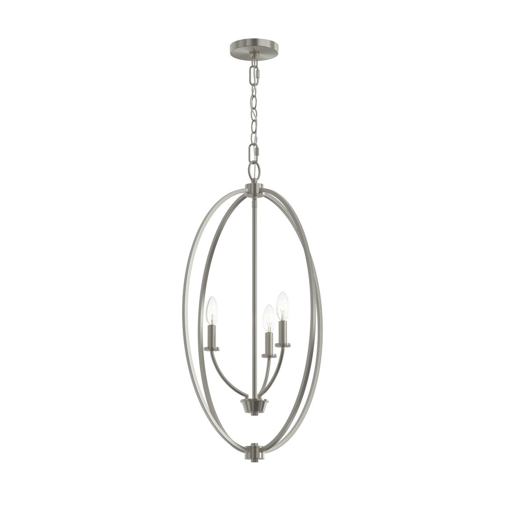 Progress Canada - Three Light Foyer Pendant - Jheni - Brushed Nickel- Union Lighting Luminaires Decor